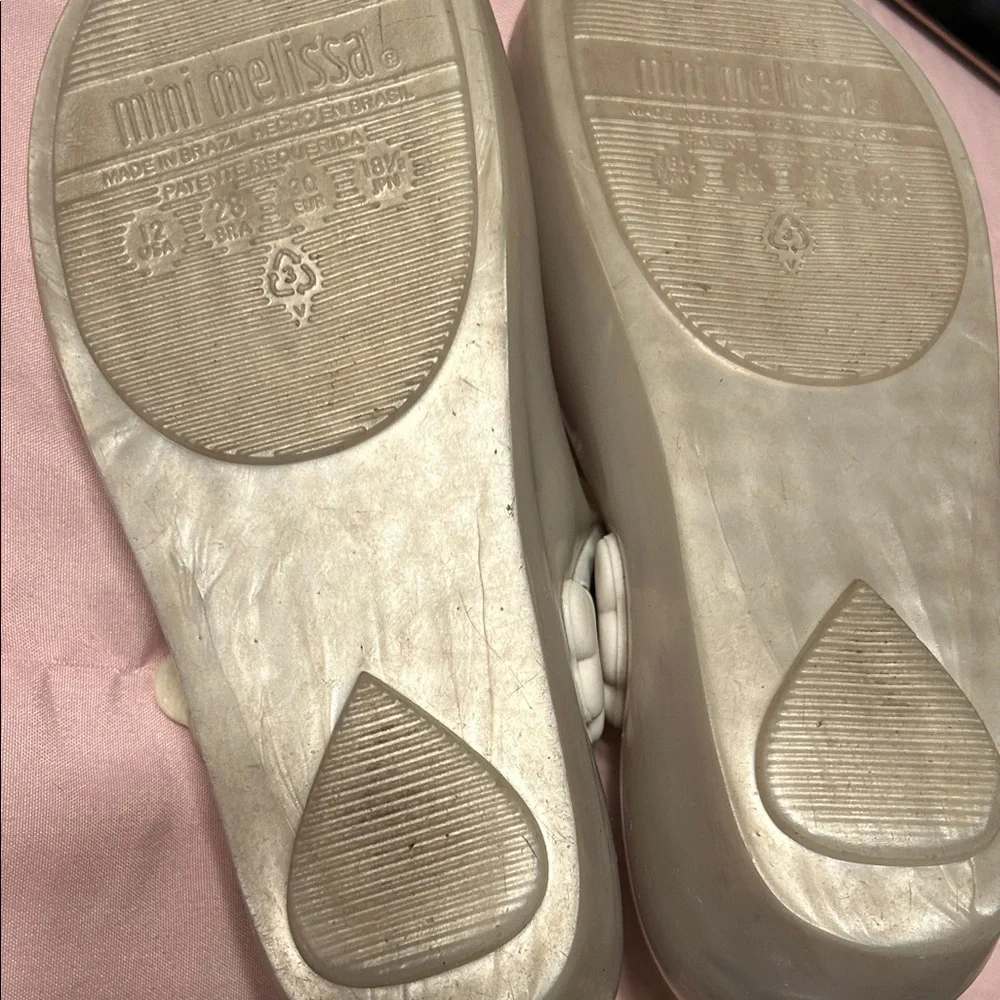 Mini Melissa Cream Unicorn Shoes size 12 GUC